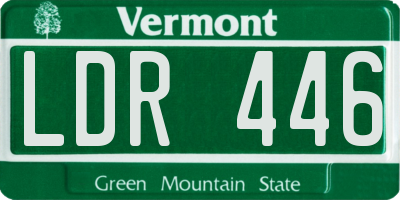 VT license plate LDR446