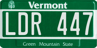 VT license plate LDR447