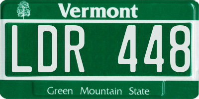 VT license plate LDR448