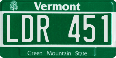 VT license plate LDR451