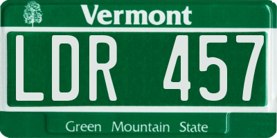 VT license plate LDR457