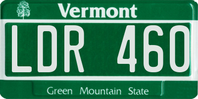 VT license plate LDR460