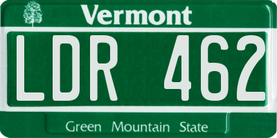 VT license plate LDR462
