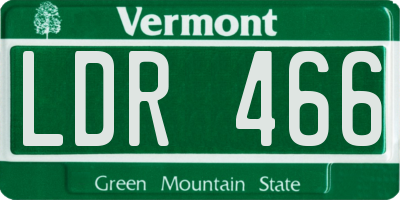 VT license plate LDR466