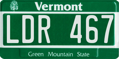 VT license plate LDR467