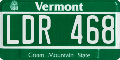 VT license plate LDR468