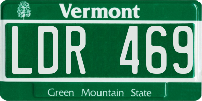 VT license plate LDR469