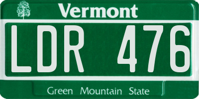 VT license plate LDR476
