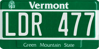 VT license plate LDR477