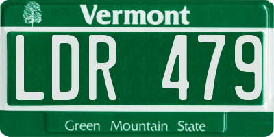VT license plate LDR479