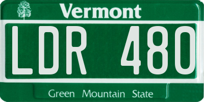 VT license plate LDR480