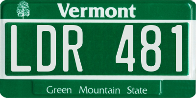 VT license plate LDR481