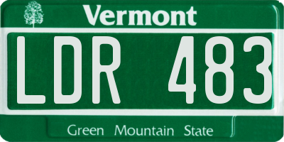VT license plate LDR483