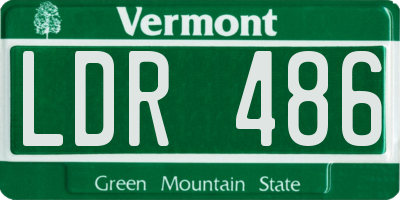 VT license plate LDR486