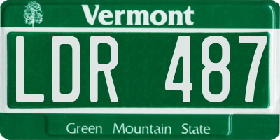 VT license plate LDR487