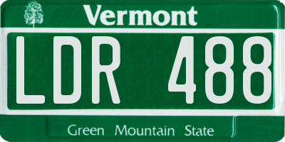VT license plate LDR488