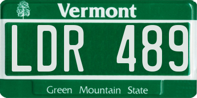 VT license plate LDR489