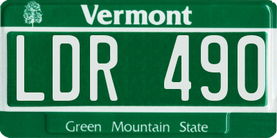 VT license plate LDR490