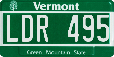 VT license plate LDR495
