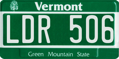 VT license plate LDR506