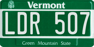 VT license plate LDR507