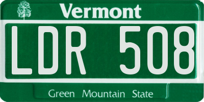 VT license plate LDR508