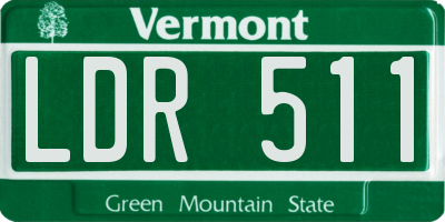 VT license plate LDR511