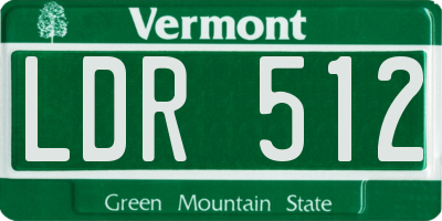 VT license plate LDR512