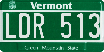 VT license plate LDR513
