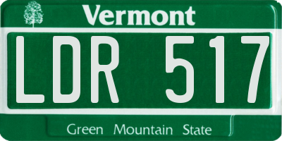 VT license plate LDR517