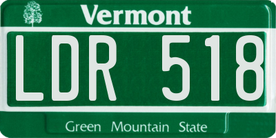 VT license plate LDR518