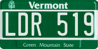 VT license plate LDR519