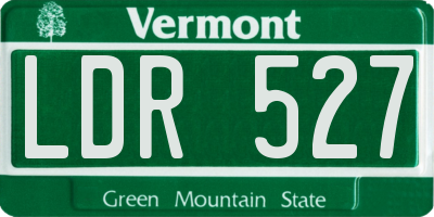 VT license plate LDR527