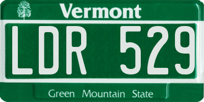 VT license plate LDR529