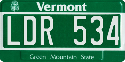 VT license plate LDR534