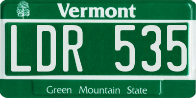 VT license plate LDR535