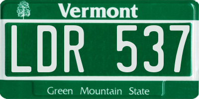 VT license plate LDR537