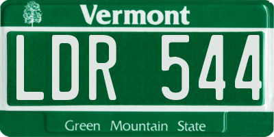 VT license plate LDR544
