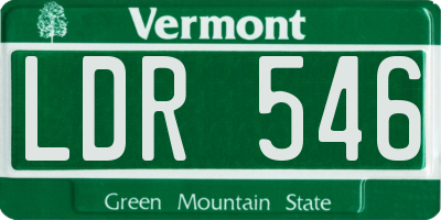 VT license plate LDR546