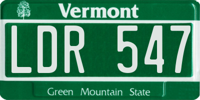 VT license plate LDR547
