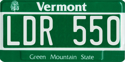 VT license plate LDR550