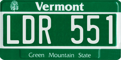 VT license plate LDR551