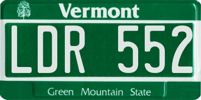 VT license plate LDR552