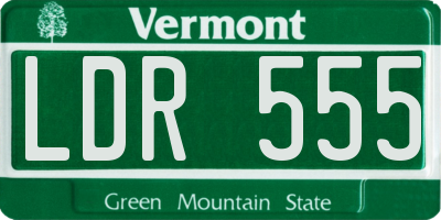 VT license plate LDR555