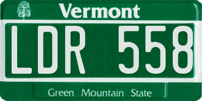 VT license plate LDR558