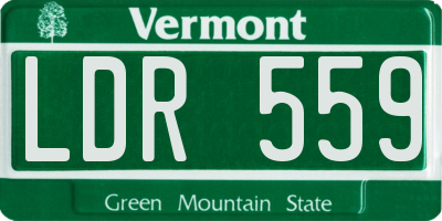 VT license plate LDR559