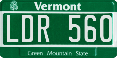 VT license plate LDR560