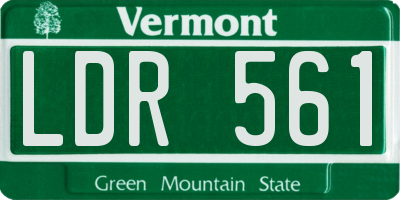 VT license plate LDR561