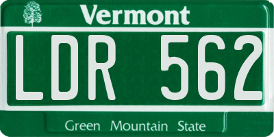 VT license plate LDR562