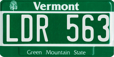 VT license plate LDR563